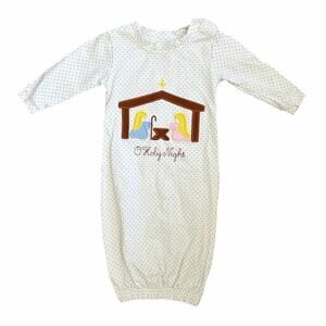 Cypress Row Baby Gown O Holy Night Christmas Embroidered Newborn